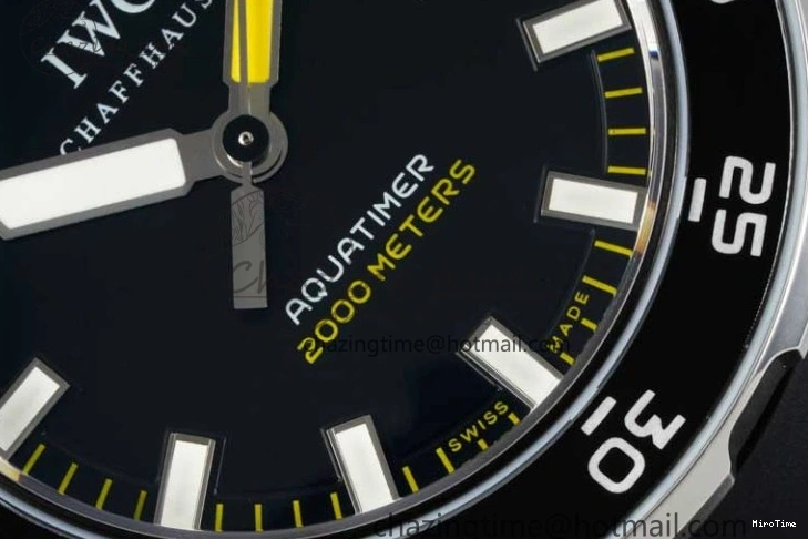 MIROTIME 0211 Bright Aquatimer Automatic SS RSF 1:1 Best Edition Black Yellow Dial on Black Rubber Strap A 7068